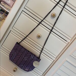NWT- Designer- Patriza Luca, vibrant purple & black shoulder/ cross body purse!